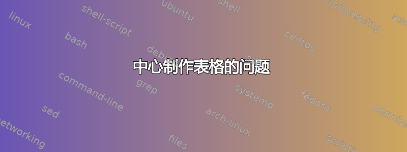 中心制作表格的问题