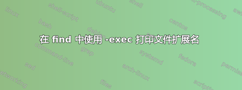 在 find 中使用 -exec 打印文件扩展名