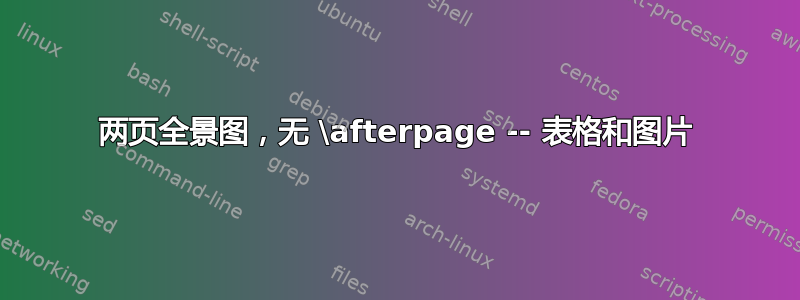 两页全景图，无 \afterpage -- 表格和图片