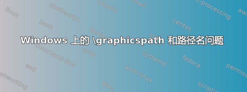 Windows 上的 \graphicspath 和路径名问题