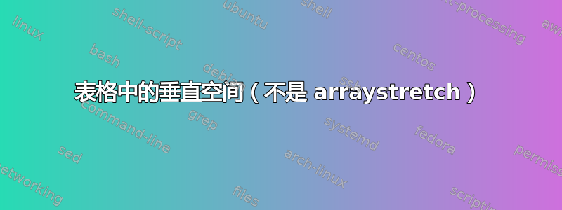 表格中的垂直空间（不是 arraystretch）