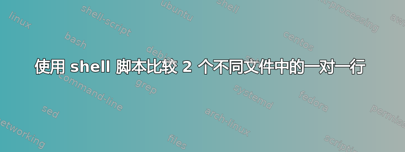 使用 shell 脚本比较 2 个不同文件中的一对一行