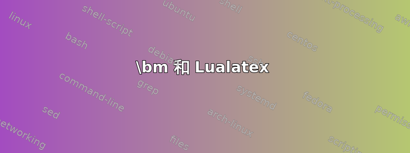 \bm 和 Lualatex