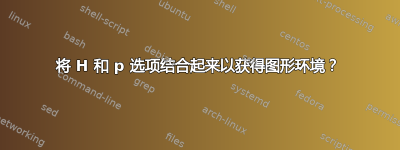 将 H 和 p 选项结合起来以获得图形环境？