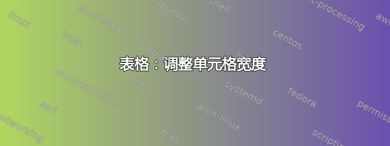 表格：调整单元格宽度