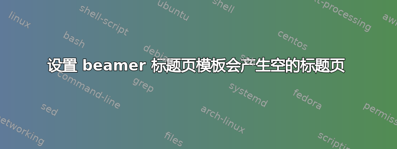 设置 beamer 标题页模板会产生空的标题页