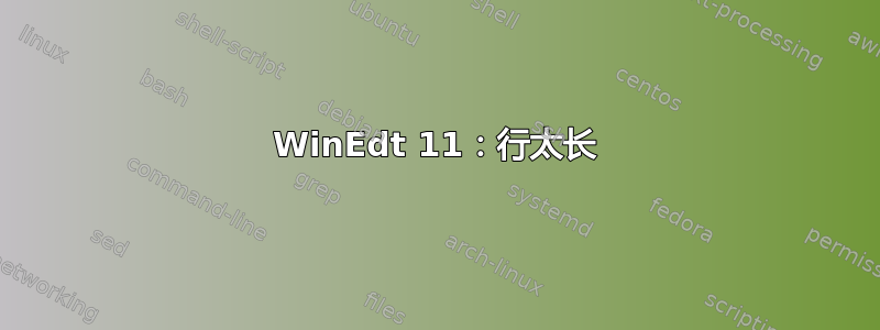 WinEdt 11：行太长