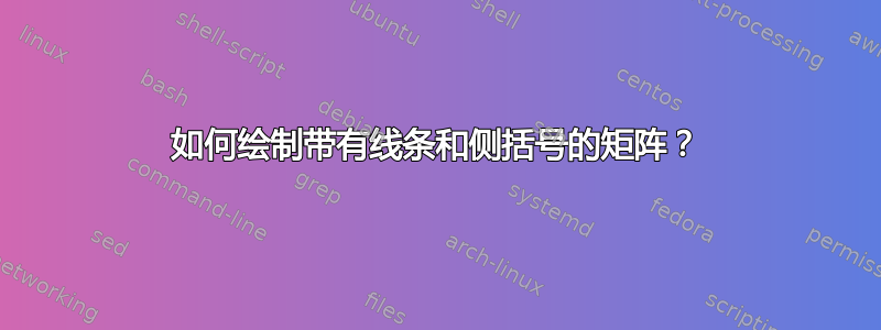 如何绘制带有线条和侧括号的矩阵？