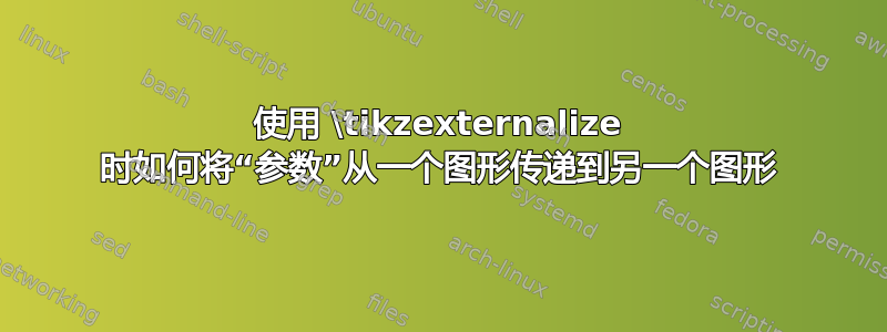 使用 \tikzexternalize 时如何将“参数”从一个图形传递到另一个图形