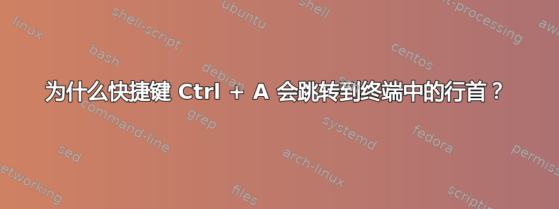 为什么快捷键 Ctrl + A 会跳转到终端中的行首？