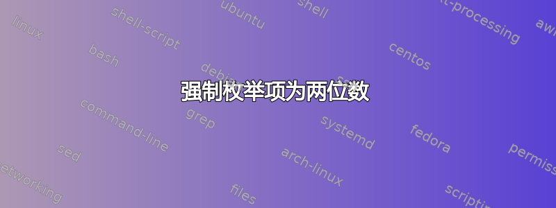 强制枚举项为两位数