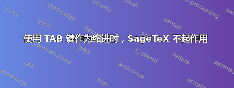 使用 TAB 键作为缩进时，SageTeX 不起作用