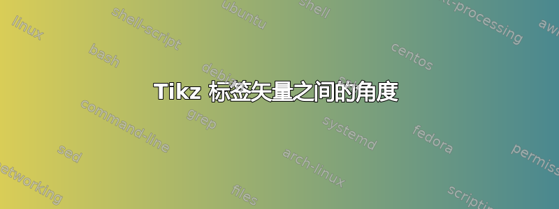 Tikz 标签矢量之间的角度