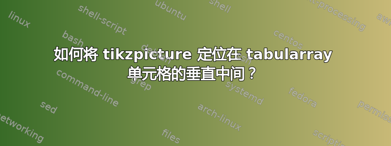 如何将 tikzpicture 定位在 tabularray 单元格的垂直中间？