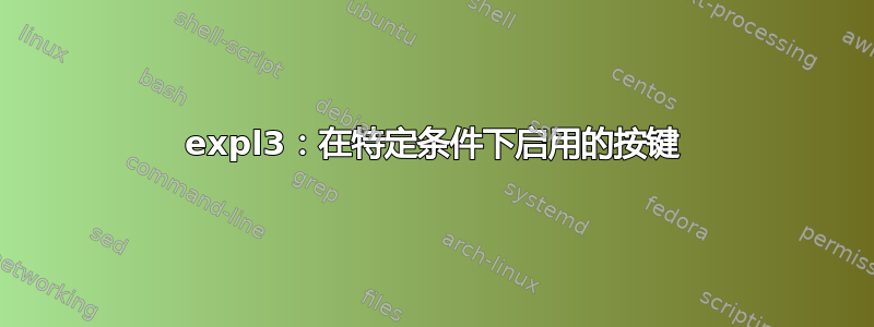 expl3：在特定条件下启用的按键