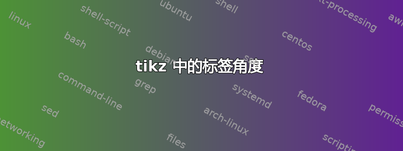 tikz 中的标签角度