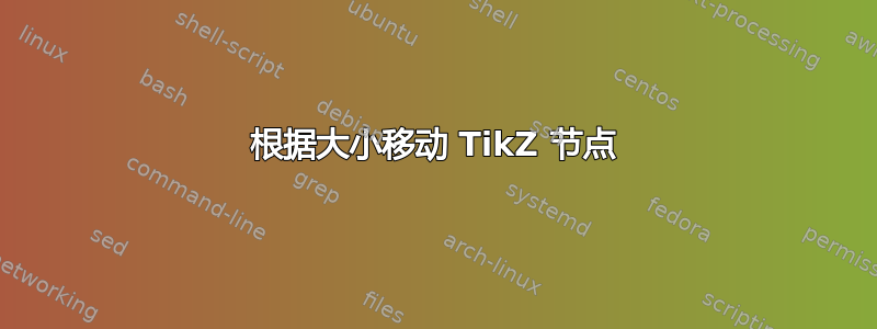 根据大小移动 TikZ 节点