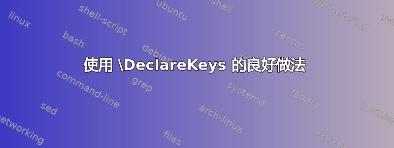 使用 \DeclareKeys 的良好做法