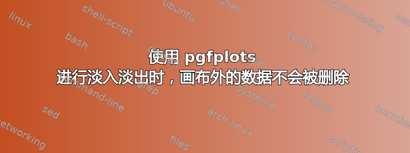 使用 pgfplots 进行淡入淡出时，画布外的数据不会被删除