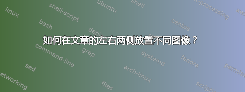 如何在文章的左右两侧放置不同图像？