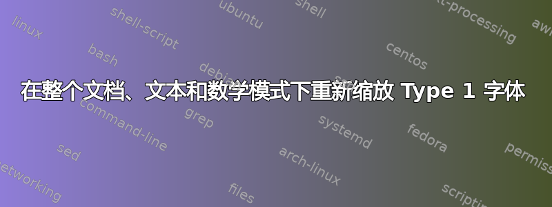 在整个文档、文本和数学模式下重新缩放 Type 1 字体