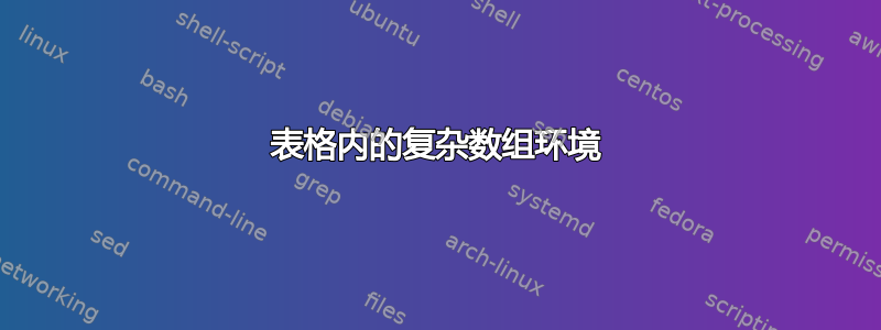 表格内的复杂数组环境