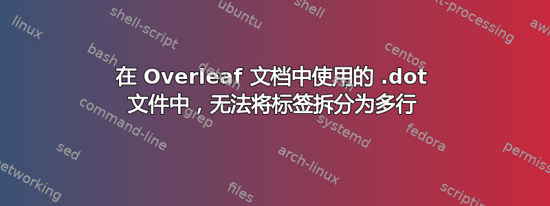 在 Overleaf 文档中使用的 .dot 文件中，无法将标签拆分为多行