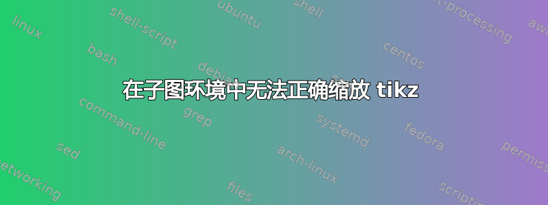 在子图环境中无法正确缩放 tikz