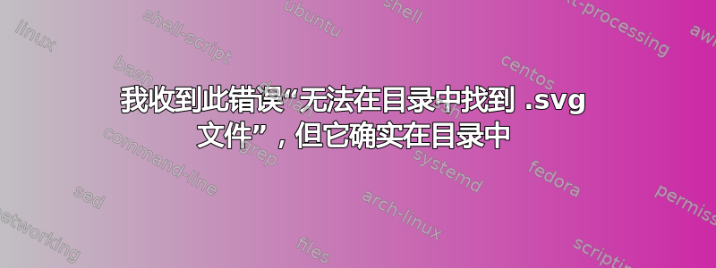 我收到此错误“无法在目录中找到 .svg 文件”，但它确实在目录中