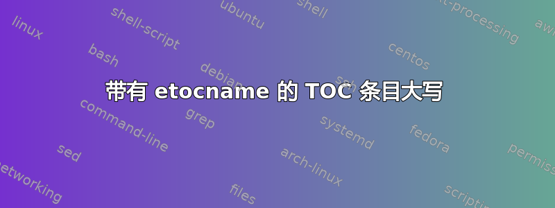 带有 etocname 的 TOC 条目大写