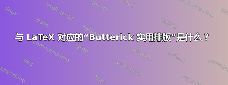 与 LaTeX 对应的“Butterick 实用排版”是什么？