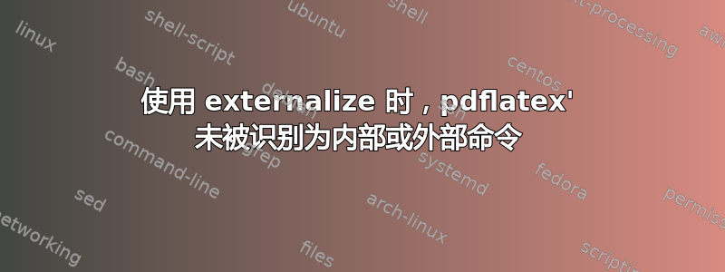 使用 externalize 时，pdflatex' 未被识别为内部或外部命令