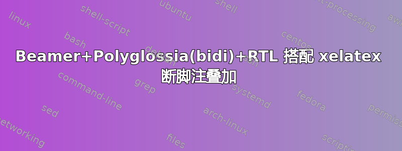 Beamer+Polyglossia(bidi)+RTL 搭配 xelatex 断脚注叠加