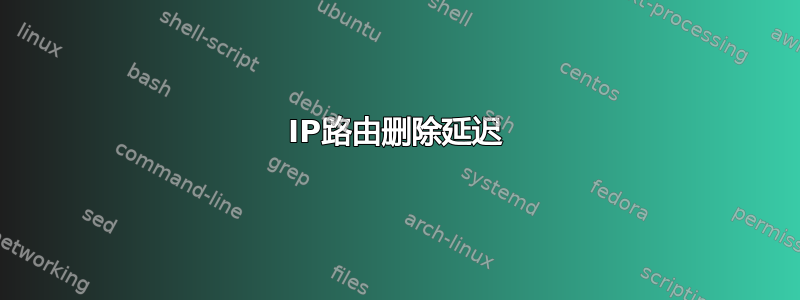 IP路由删除延迟