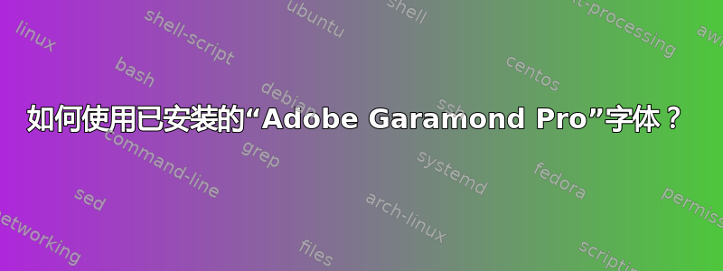 如何使用已安装的“Adobe Garamond Pro”字体？