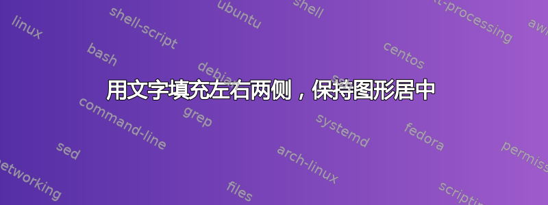 用文字填充左右两侧，保持图形居中