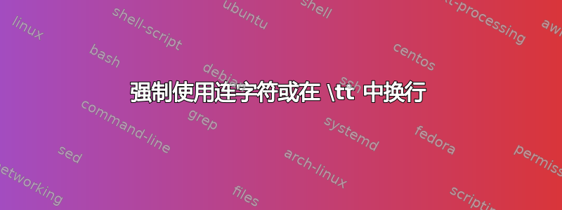 强制使用连字符或在 \tt 中换行