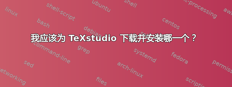 我应该为 TeXstudio 下载并安装哪一个？