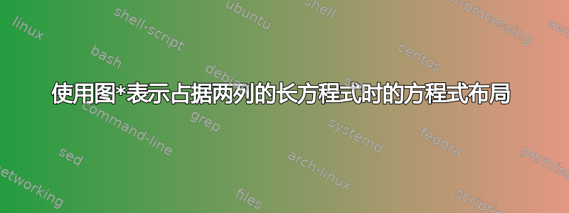 使用图*表示占据两列的长方程式时的方程式布局