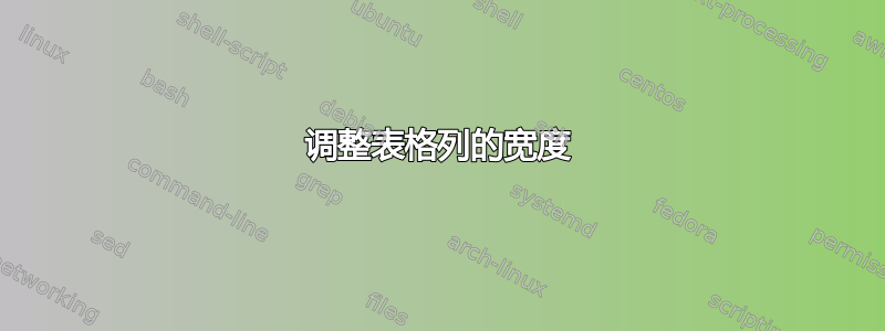 调整表格列的宽度