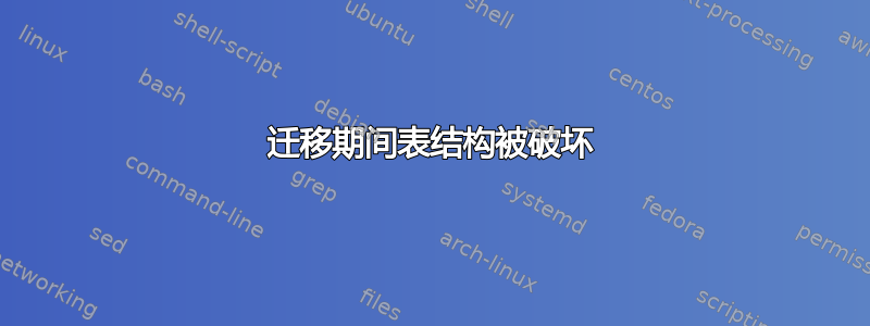 迁移期间表结构被破坏