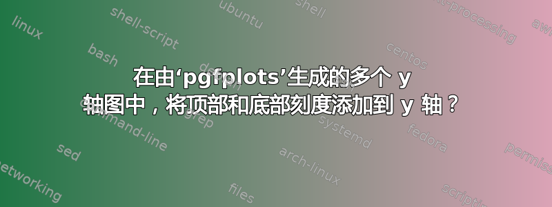 在由‘pgfplots’生成的多个 y 轴图中，将顶部和底部刻度添加到 y 轴？