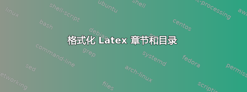 格式化 Latex 章节和目录