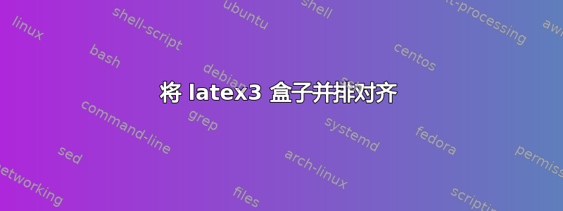 将 latex3 盒子并排对齐