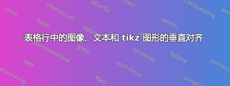 表格行中的图像、文本和 tikz 图形的垂直对齐