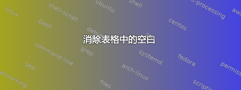 消除表格中的空白