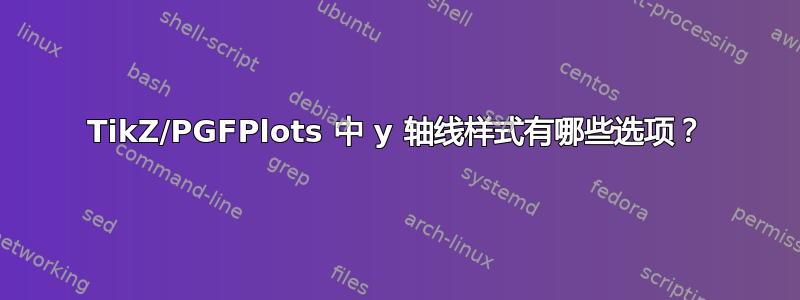 TikZ/PGFPlots 中 y 轴线样式有哪些选项？