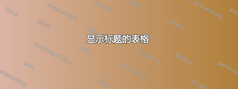 显示标题的表格