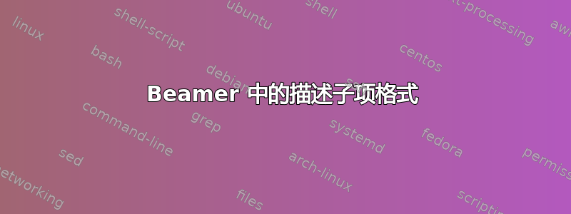 Beamer 中的描述子项格式