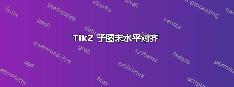 TikZ 子图未水平对齐